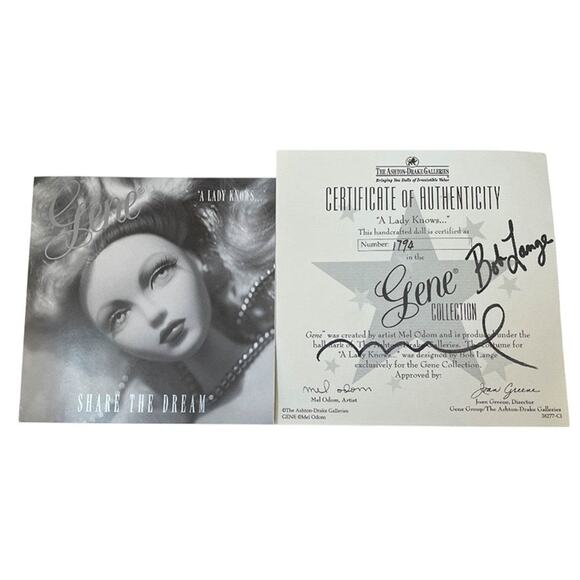 2001 Ashton Drake "A Lady Knows" Dressed Gene Doll Multiple Artists Signed NRFB - Picture 8 of 9